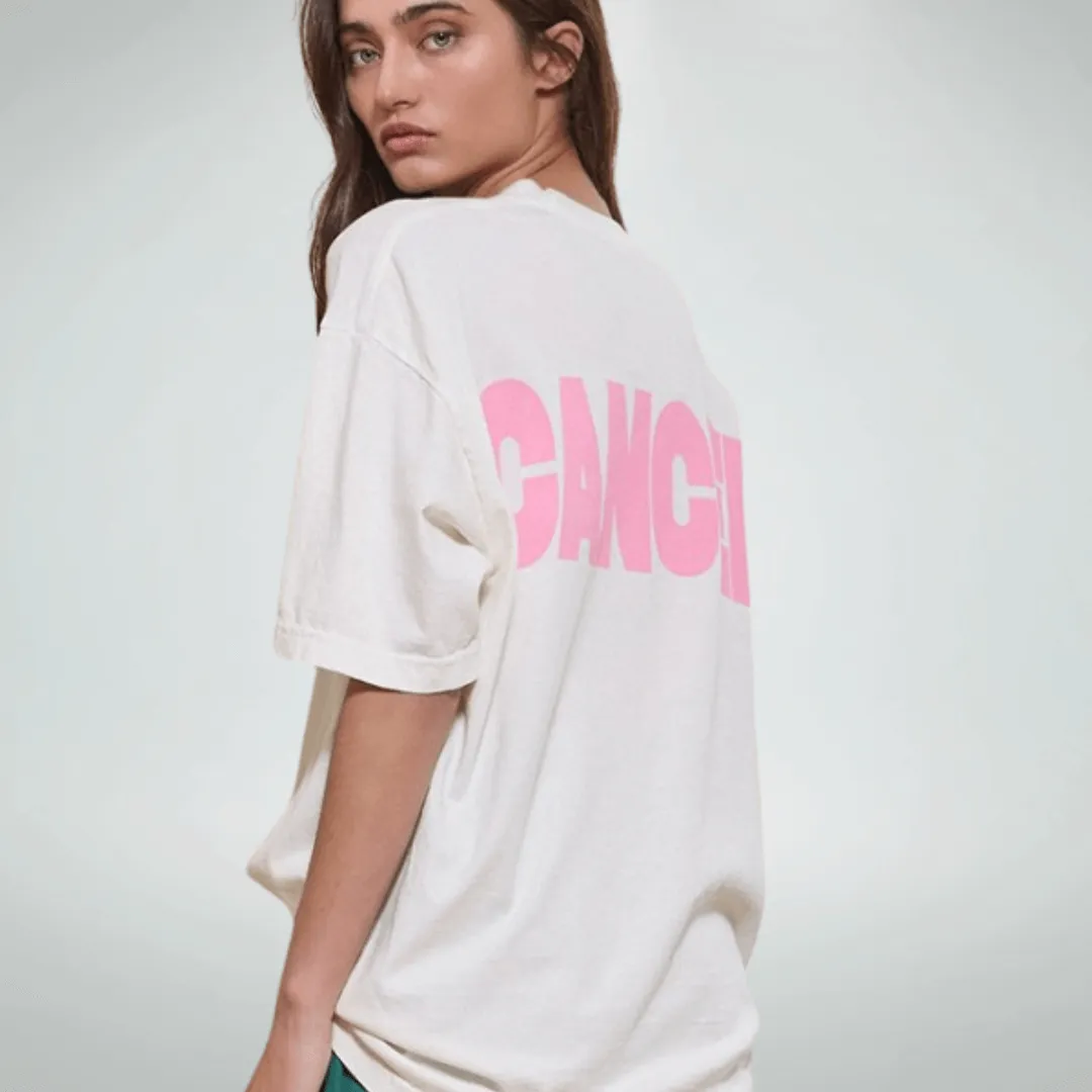 "FCK CANCER" Graphic Oversized Cotton T-Shirt Made in USA